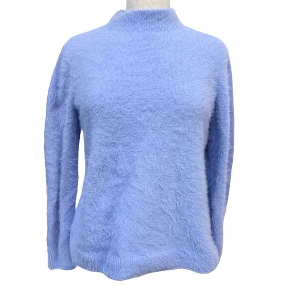 Chico's Wool Free Fuzzy Knit Soft Fluffy Body Friendly Sweater Lavender size 1 - Picture 1 of 8